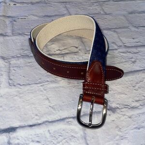 YRI Brown and Blue Leather Belt. SIZE 30